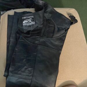 Event leather men’s motorcycle chaps black new